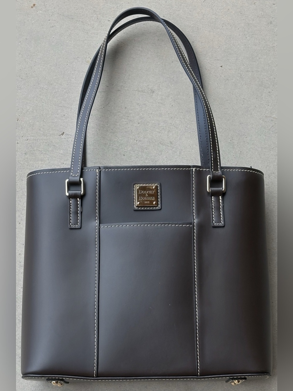 Dooney & Bourke Lexington Brown Leather Tote Bag NWOT Structured Satchel
